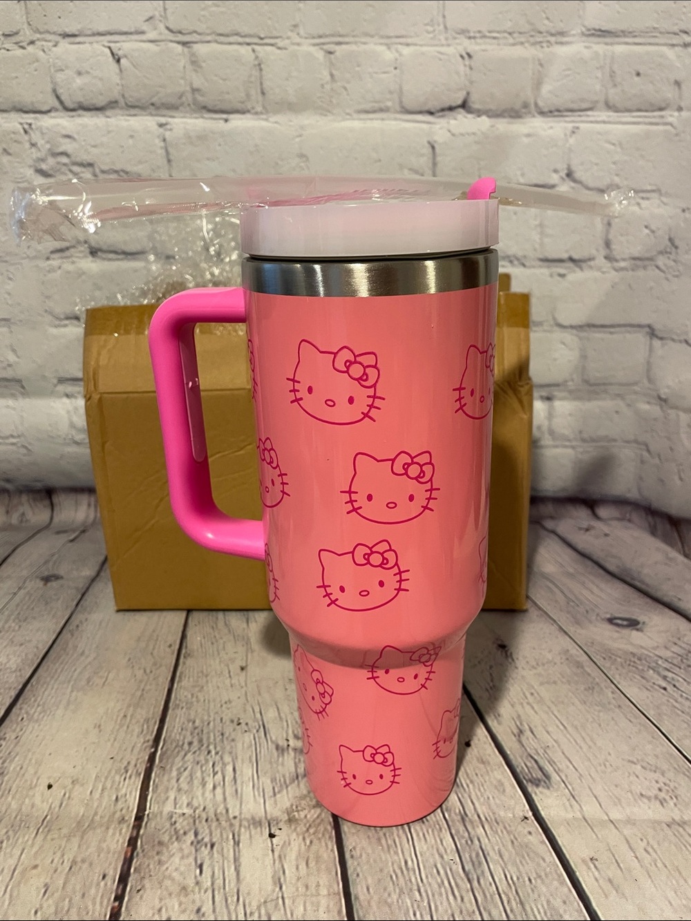 Hello Kitty Pink Stainless Steel Travel Mug with Handle